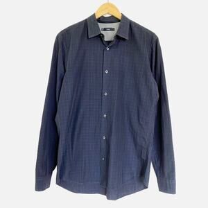 Vince Men's 100% Cotton Mini Plaid Button Up Shirt Size Medium